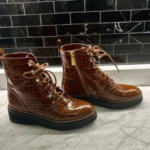 Michael Haskell Leather Lace-up Ankle  Boot